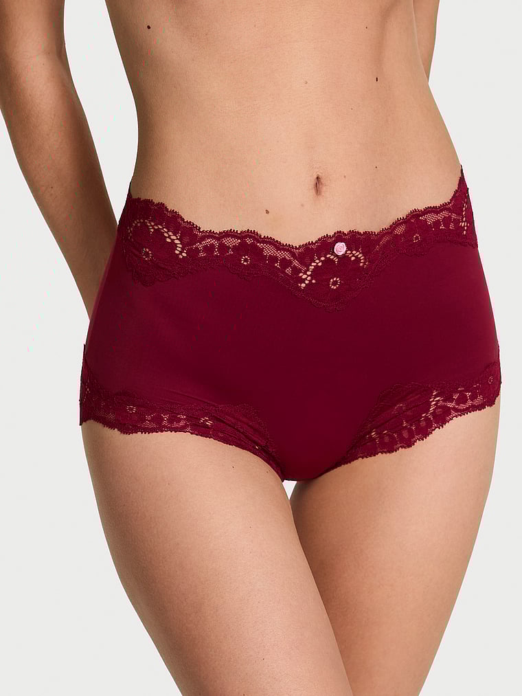 

Трусики-Шорты с кружевной отделкой Dream Angels, lace trim sangria red