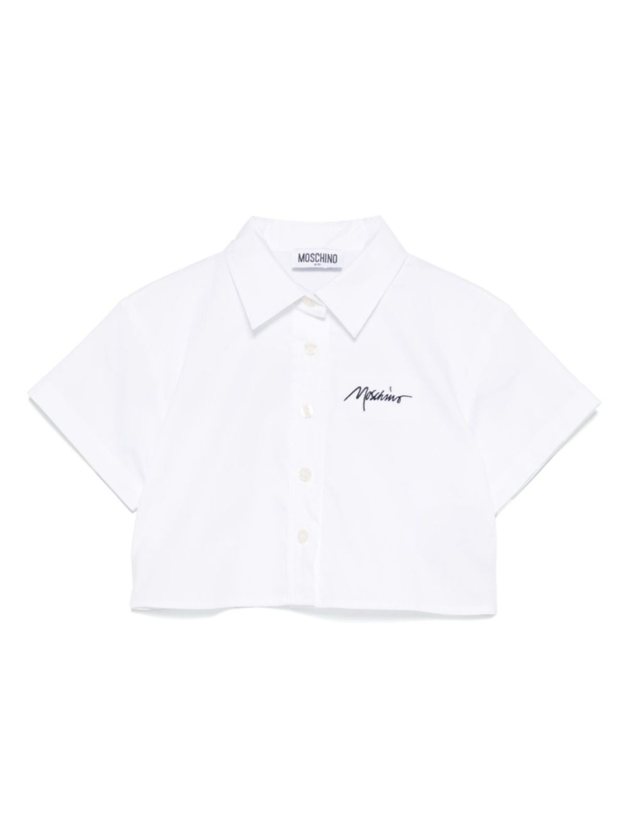 

Moschino Kids рубашка с вышитым логотипом, белый