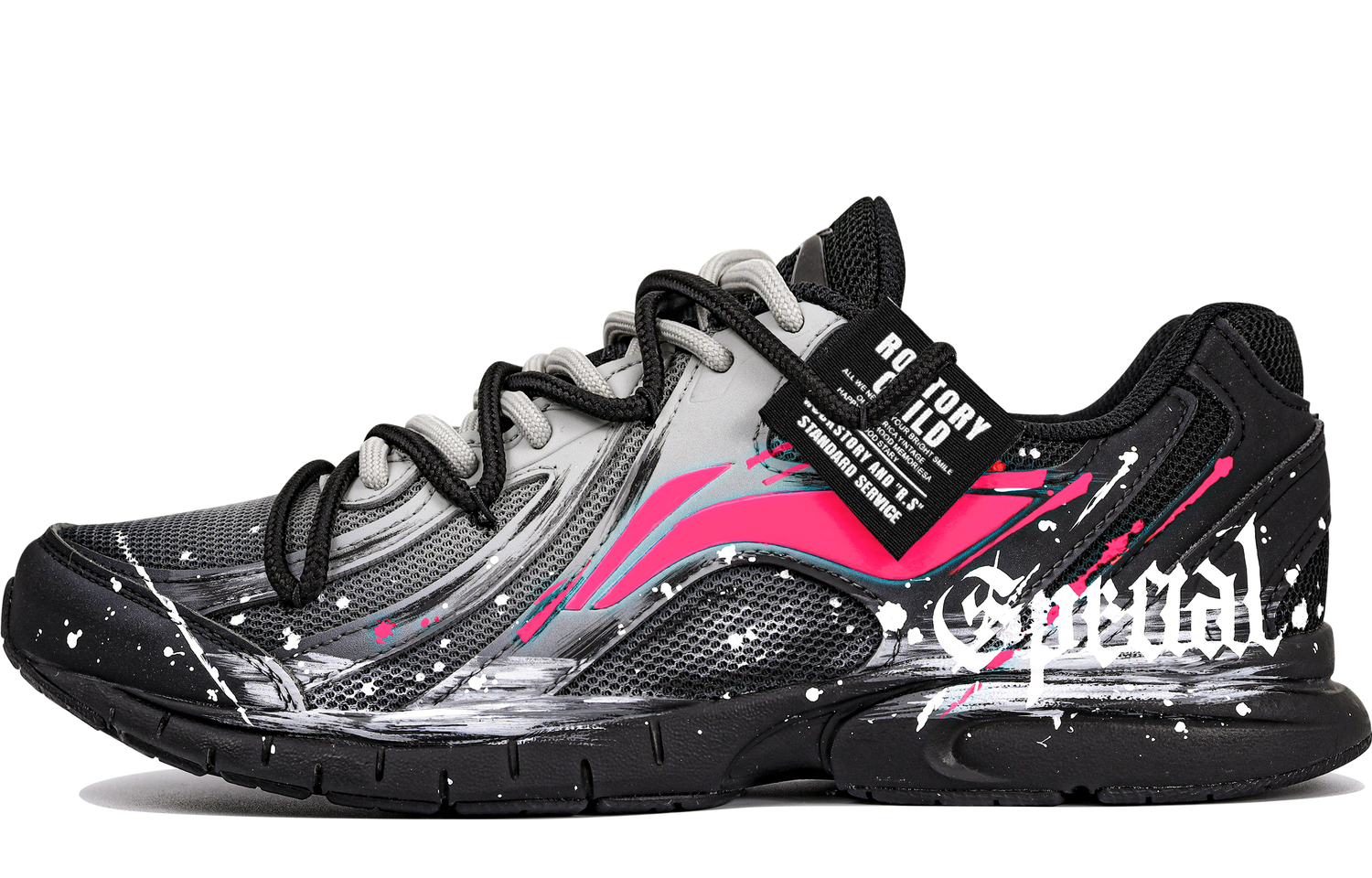 

LINING Мужские кроссовки Zero March 7th Casual Running низкие черные розовые с амортизацией, устойчивостью к истиранию и легкие