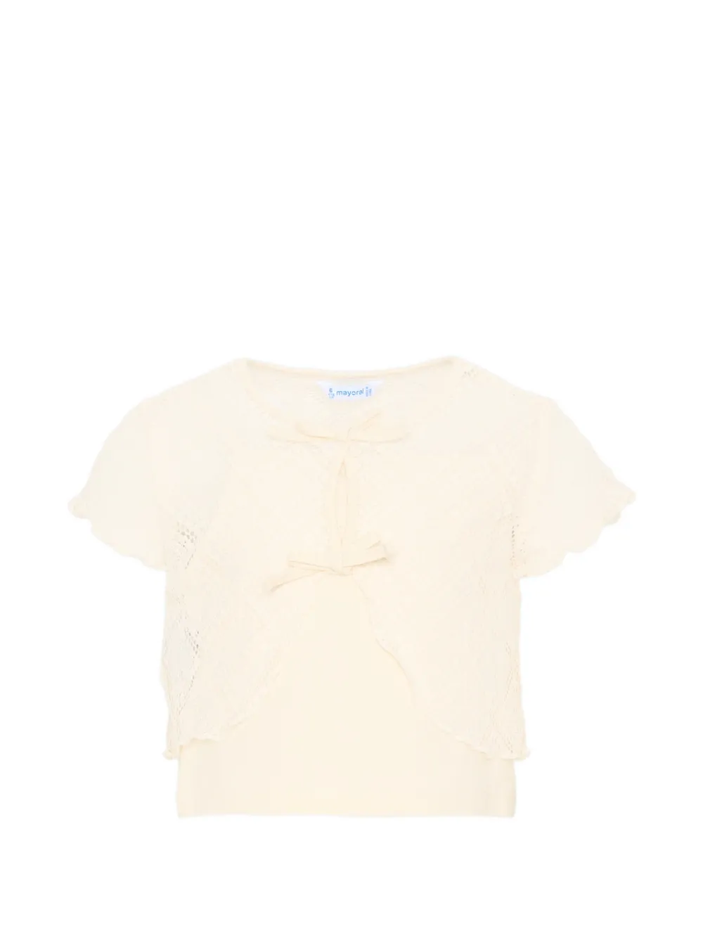 

Блузка с кружевным узором Mayoral, бежевый