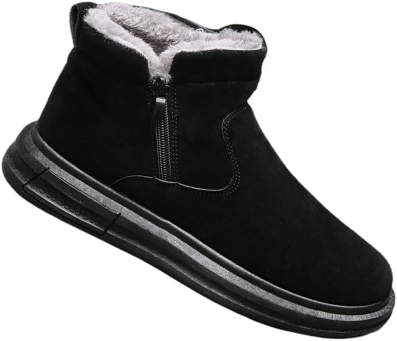 

Мужские толстые и теплые зимние сапоги FmShi с наружной молнией, цельной посадкой, термоустойчивые, противоскользящие, легкие и удобные, зимние хлопковые ботинки, черный