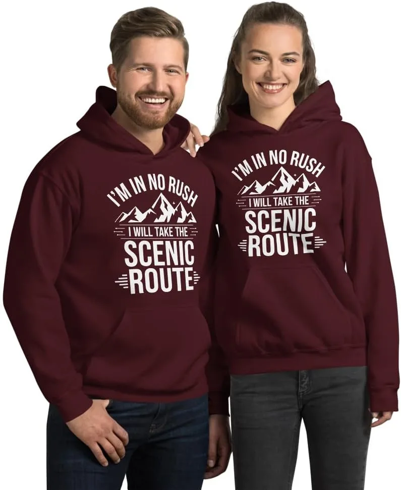 Юмористический худи Unisex I'm In No Rush I Will Take The Scenic Route Generic, бордовый