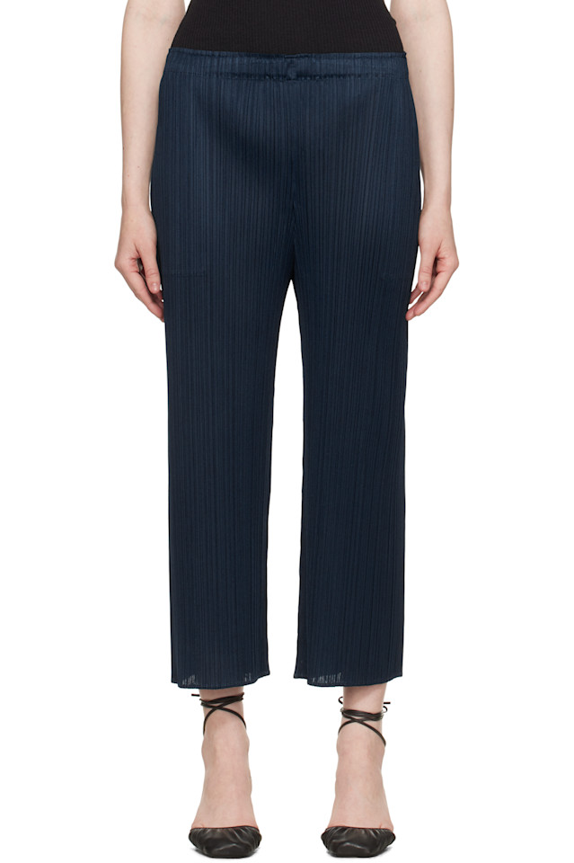 

Ежемесячные цвета апрельские брюки Pleats Please Issey Miyake, синий