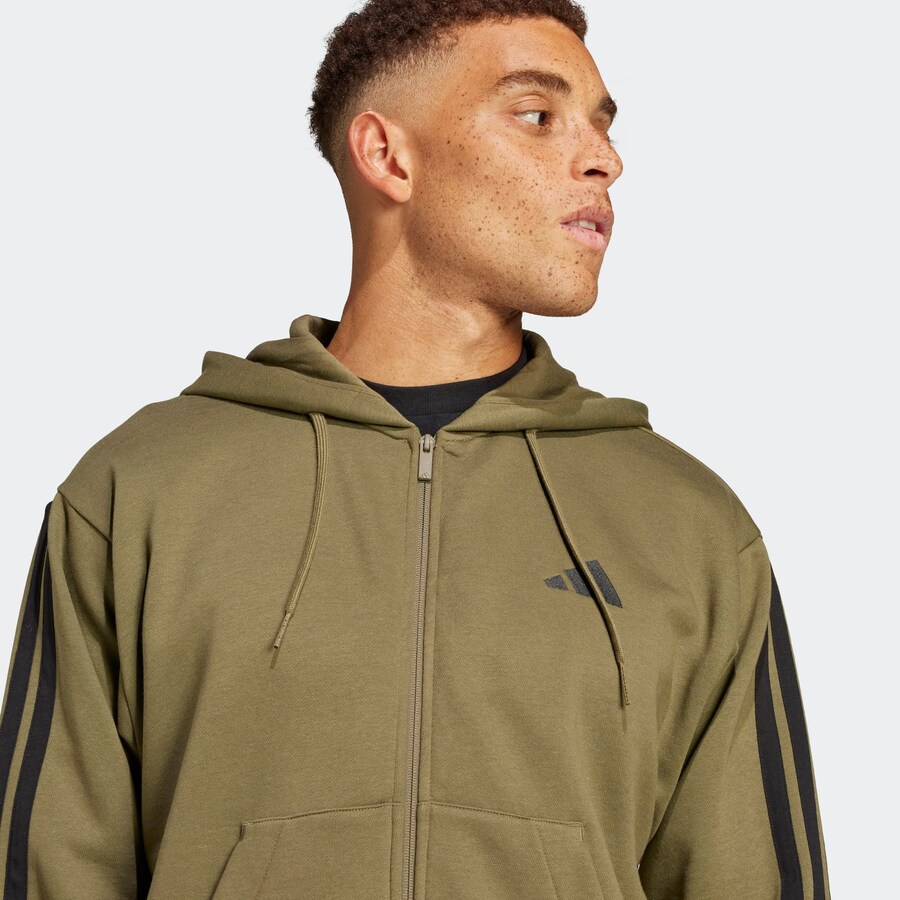 Спортивная толстовка с капюшоном на молнии ADIDAS SPORTSWEAR, хаки — фото 4