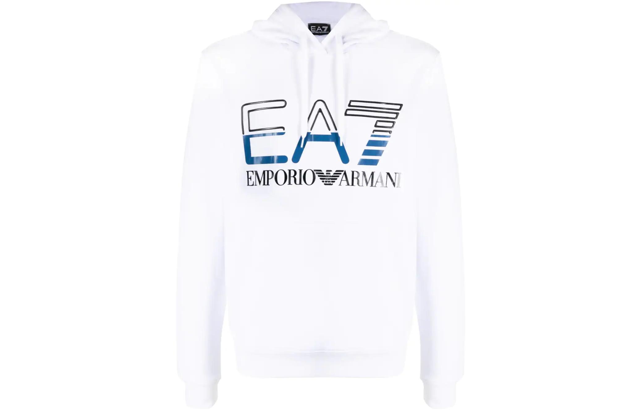 EMPORIO ARMANI Белая толстовка мужская EA7 SS23 — фото 3