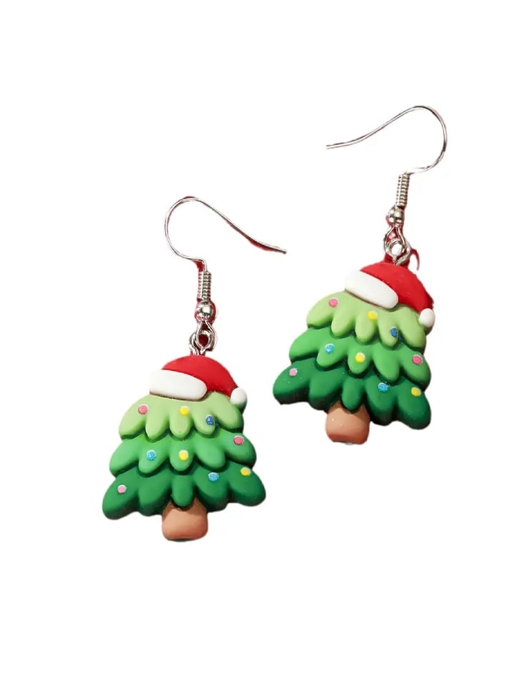 

Adeliás Серьги-украшения на рождественскую тематику, рождественская елка из смолы разноцветных цветов