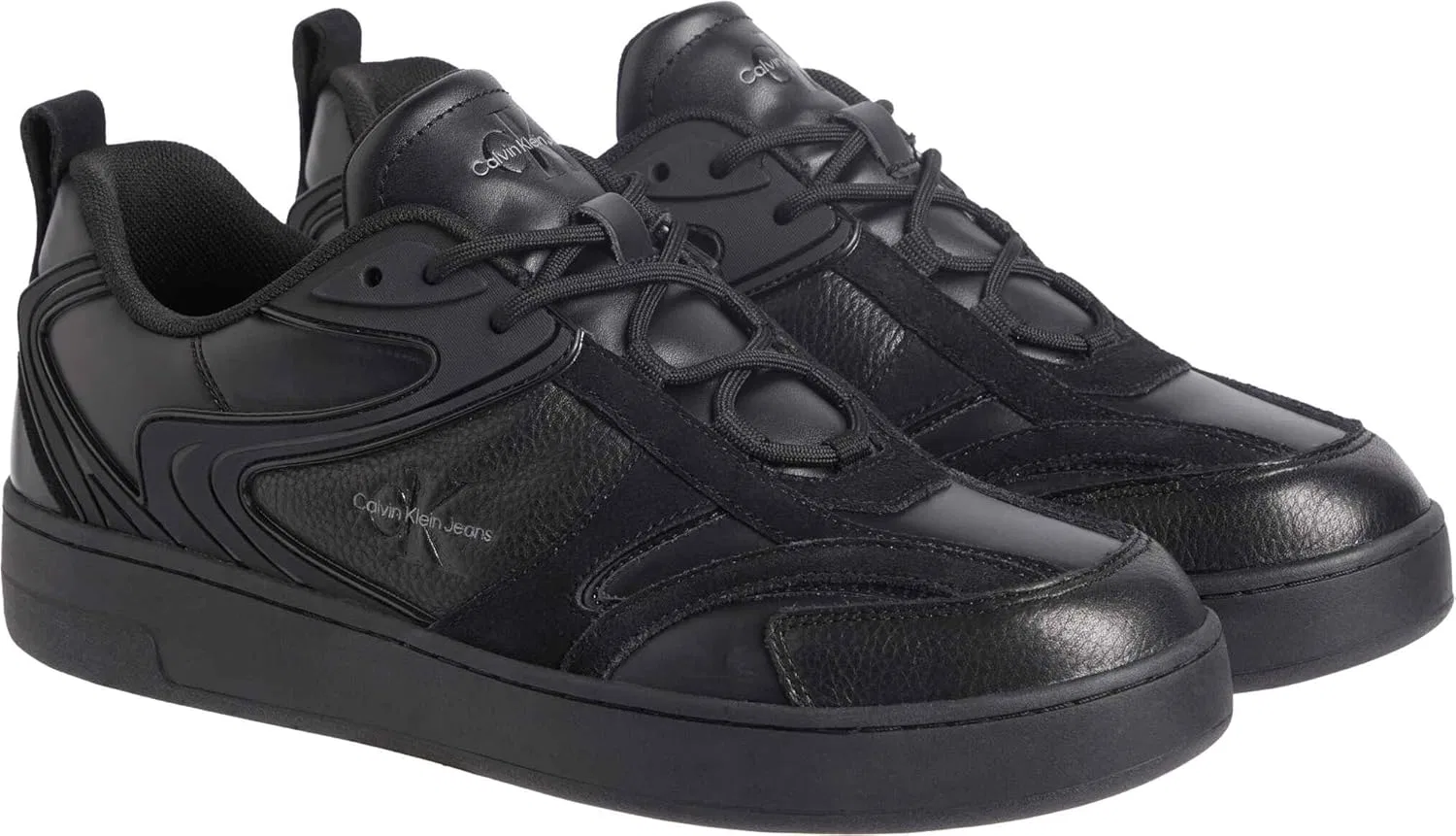 Кроссовки Calvin Klein Herren Cupsole Basket Hybrid Schuhe, Black Triple Black — фото 2