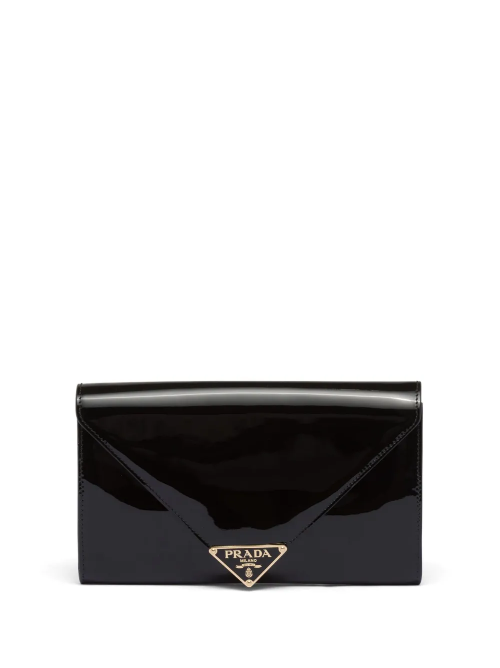 

Лакированная сумка-конверт Prada, черный