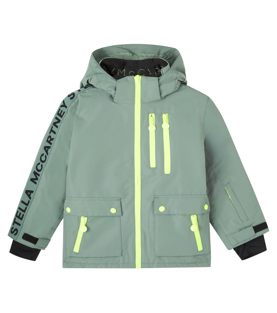 

Лыжная куртка с принтом Stella McCartney Kids, зеленый