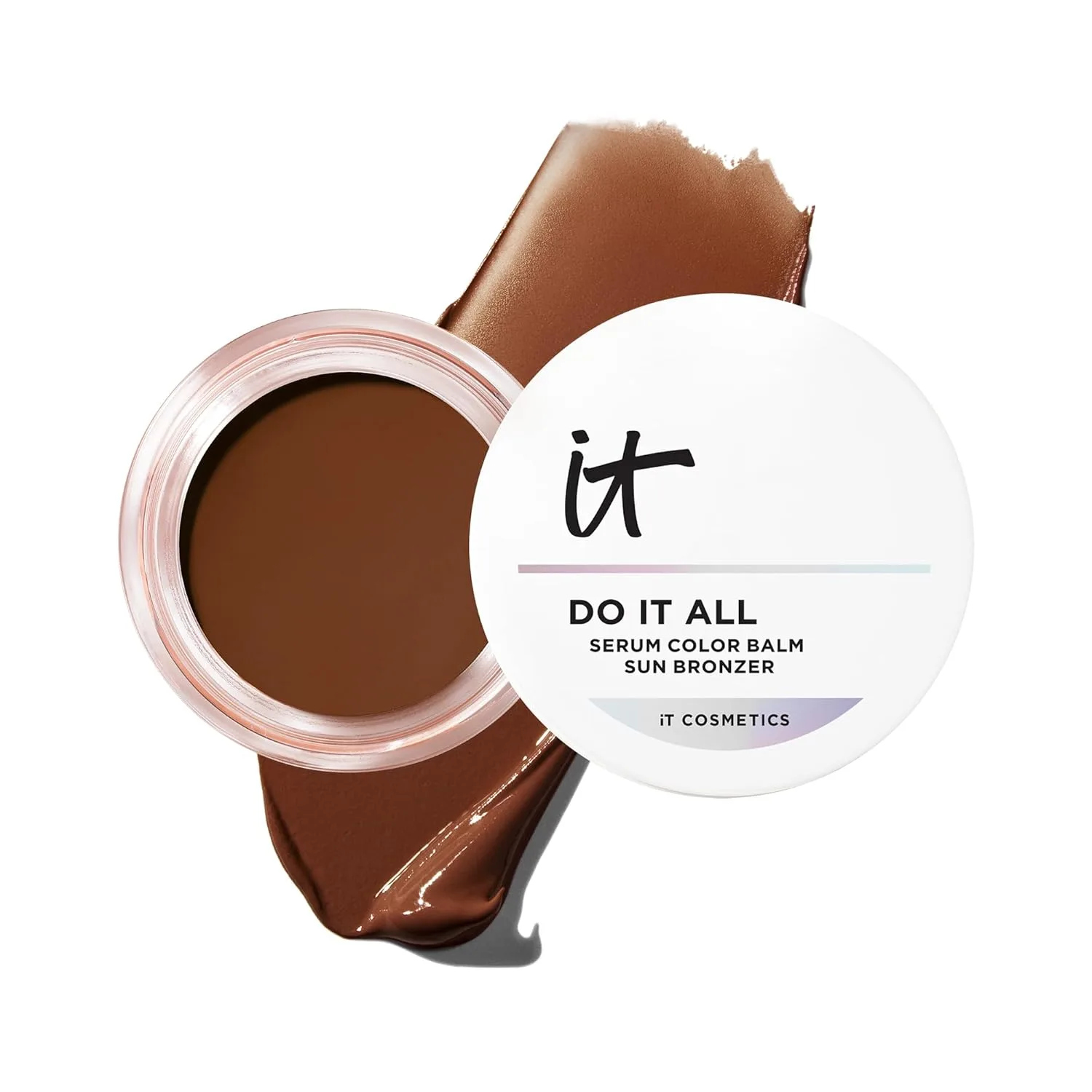 IT Cosmetics Do It All Serum Color Balm Sun Cream Blush & Bronzer, увлажняющий тональный бальзам-сыворотка с SPF, 18 г, Sun Tan 400 (rich bronze)