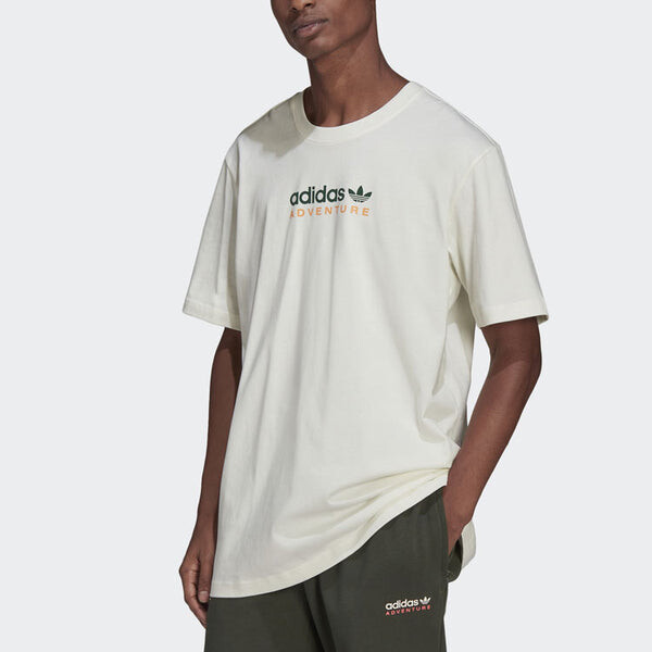 Футболка Men's adidas originals Mtn Spr Tee Alphabet Logo Printing Sports Round Neck Short Sleeve White T-Shirt, мультиколор — фото 2