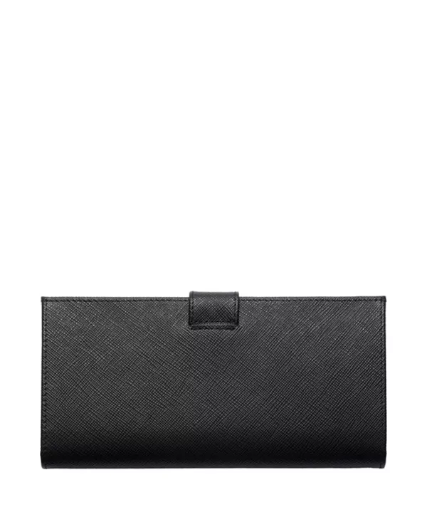 Большой кошелек из сафьяновой кожи Prada, черный — фото 4