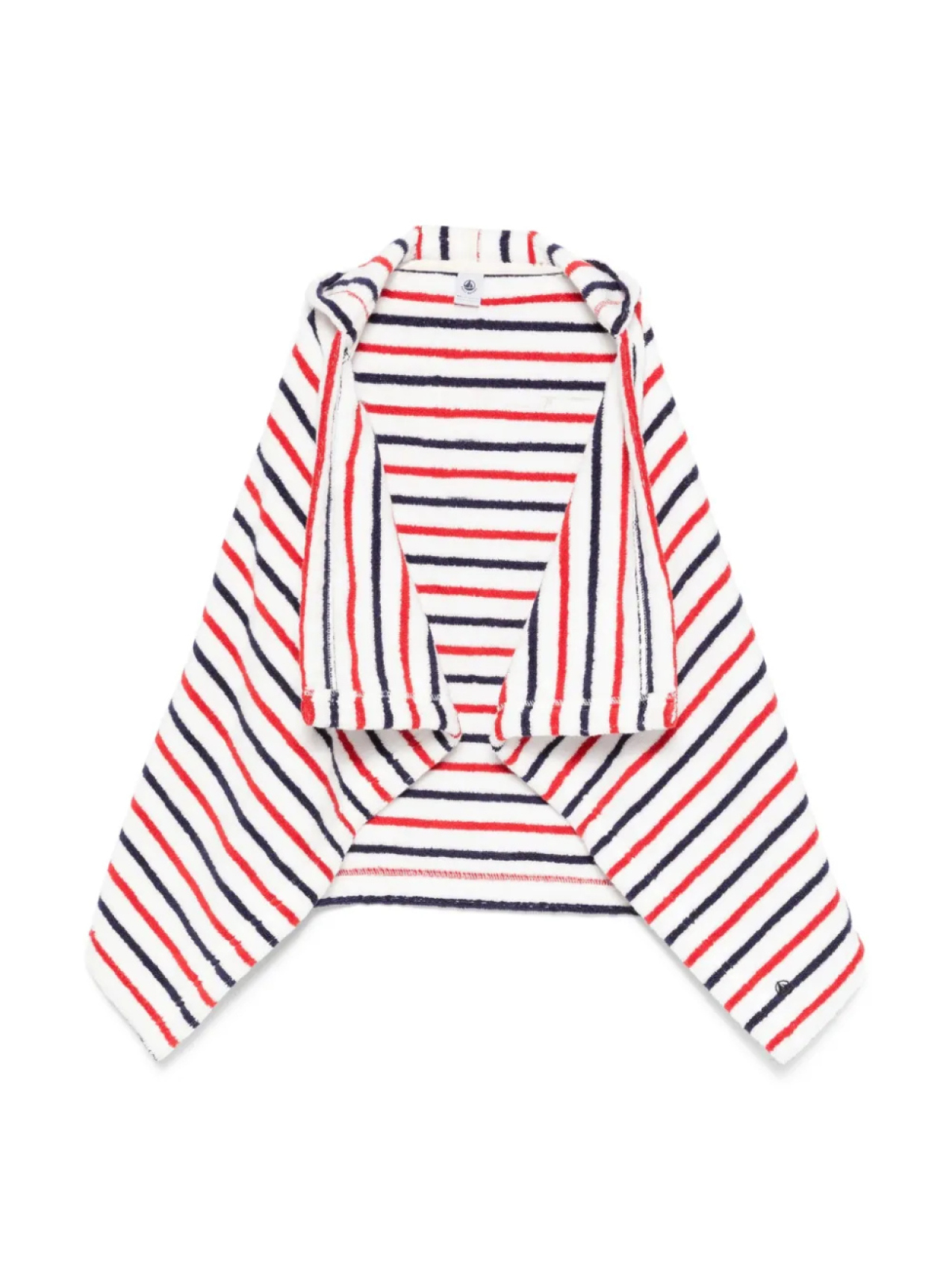 

Полосатый халат с капюшоном Petit Bateau, белый