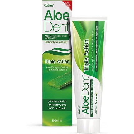 

Зубная паста тройного действия с алоэ вера без фтора и Coq10, 100 мл, Aloe Dent
