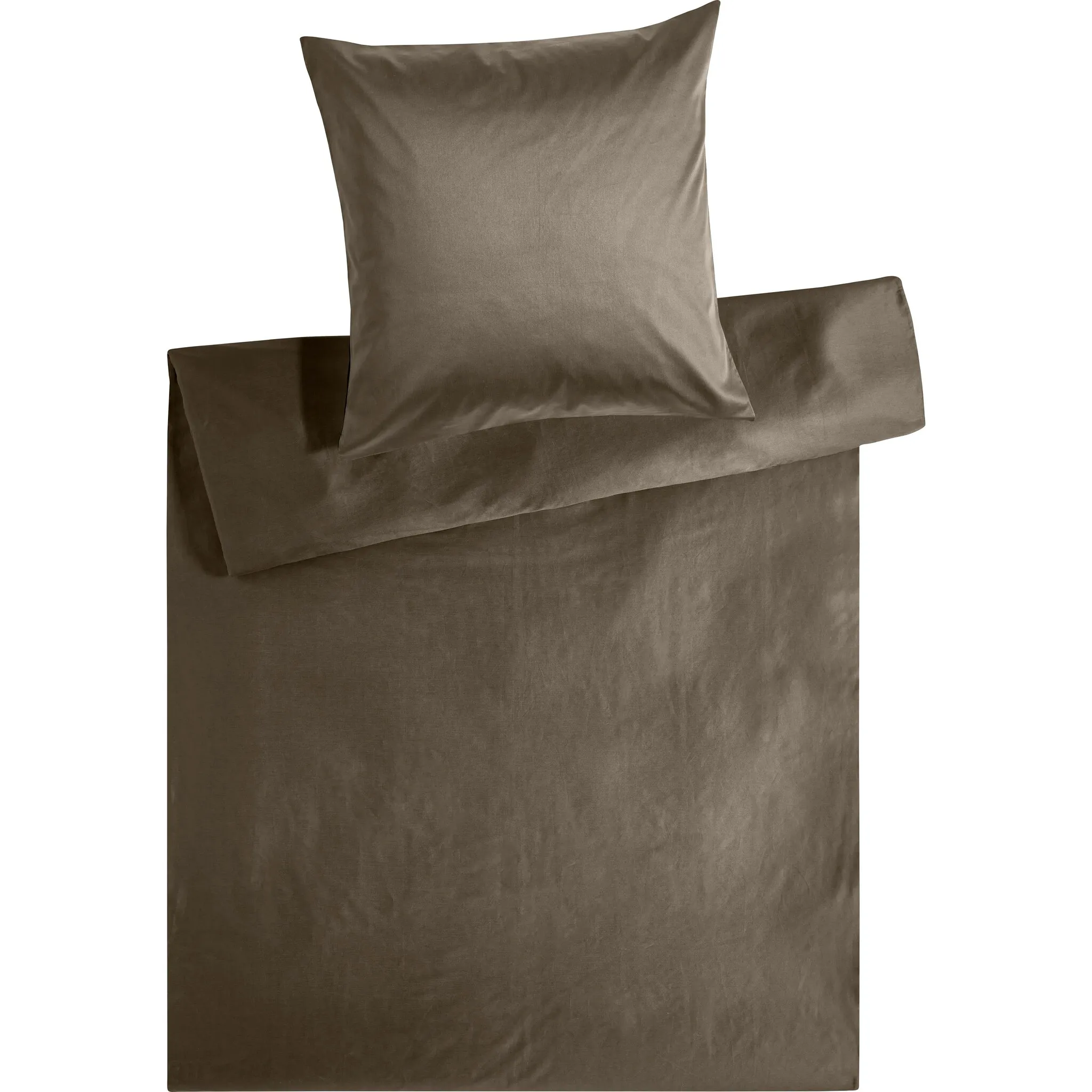 

Постельное белье «Edel-Satin Uni размером 135x200, 155x220 или 200x200 см», постельное белье из хлопка атласного качества, однотонное постельное белье Kneer, цвет toffee