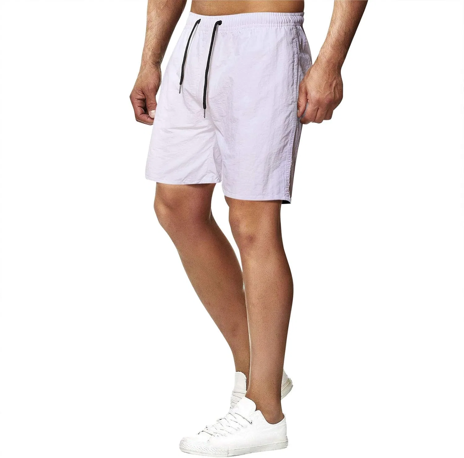 Шорты мужские спортивные легкие быстросохнущие с эластичным поясом, White#01