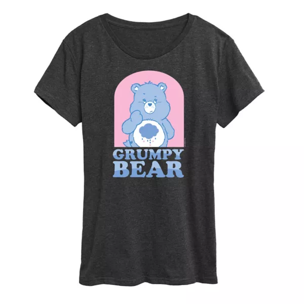 

Женская футболка Care Bears с рисунком пастельного Grumpy Bear Licensed Character, цвет heather charcoalgray
