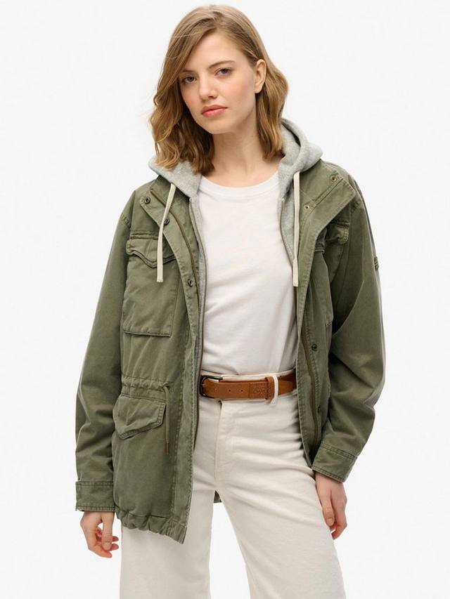 

Куртка Superdry с накладными карманами с капюшоном, зеленый