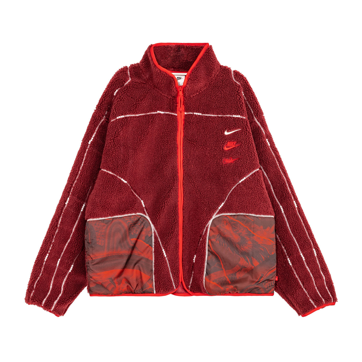 

Nike Куртка из вельвета с бархатистой текстурой Unisex красная
