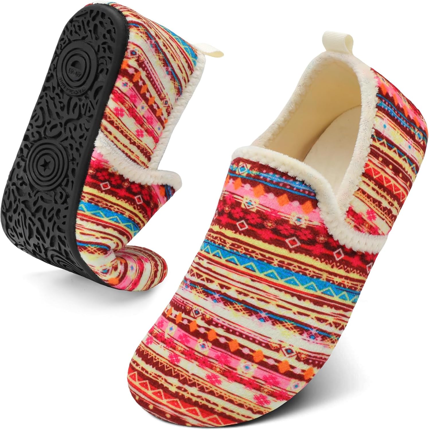 

Тапочки Spesoul для женщин и мужчин с меховой подкладкой, для дома, с мягкой резиновой подошвой, носки-тапочки, удобно надевать, для спальни, дома, офиса, путешествий и йоги, бежевый