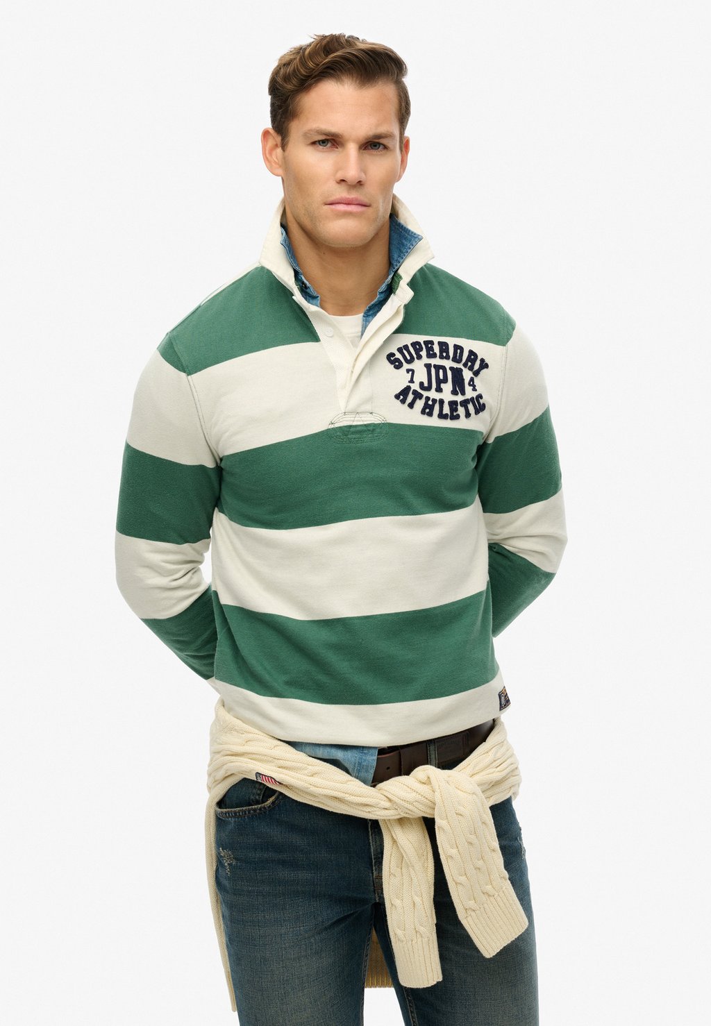 

Рубашка поло VINTAGE ATHLETIC RUGBY - Long sleeved top Superdry, зеленый