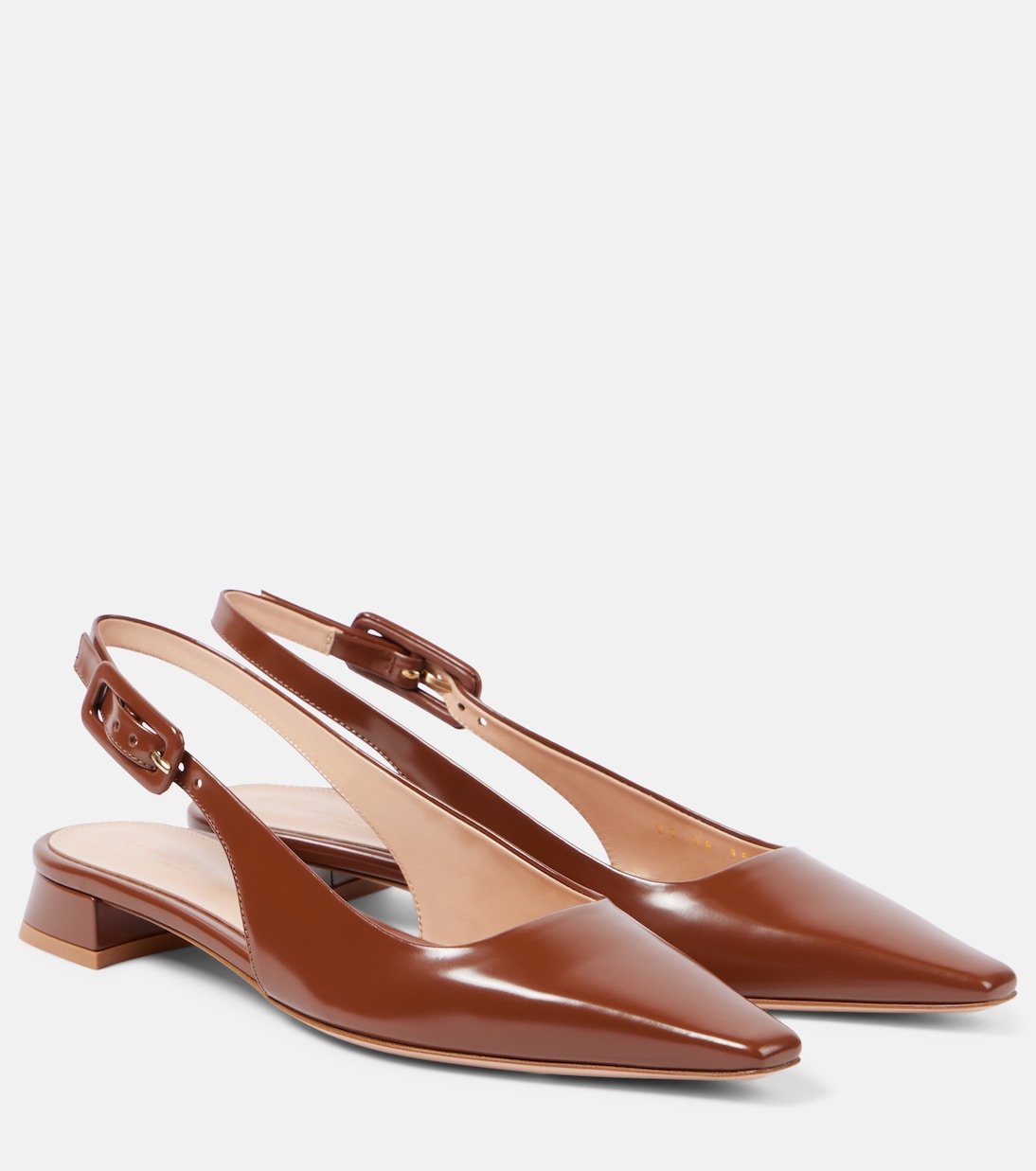 Туфли с открытой пяткой из лакированной кожи Gianvito Rossi, Havana