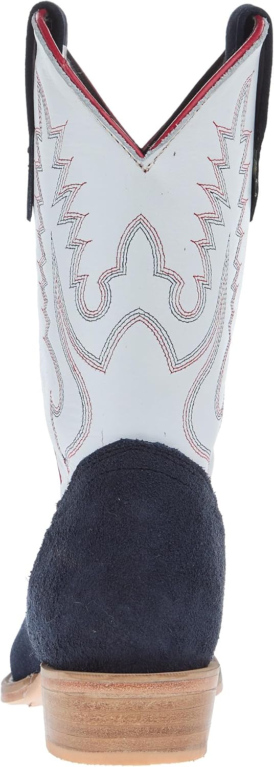 Детские ботинки R Youth Navy Rough Out с белым зимним голенищем и острым носком R. Watson Boots — фото 3