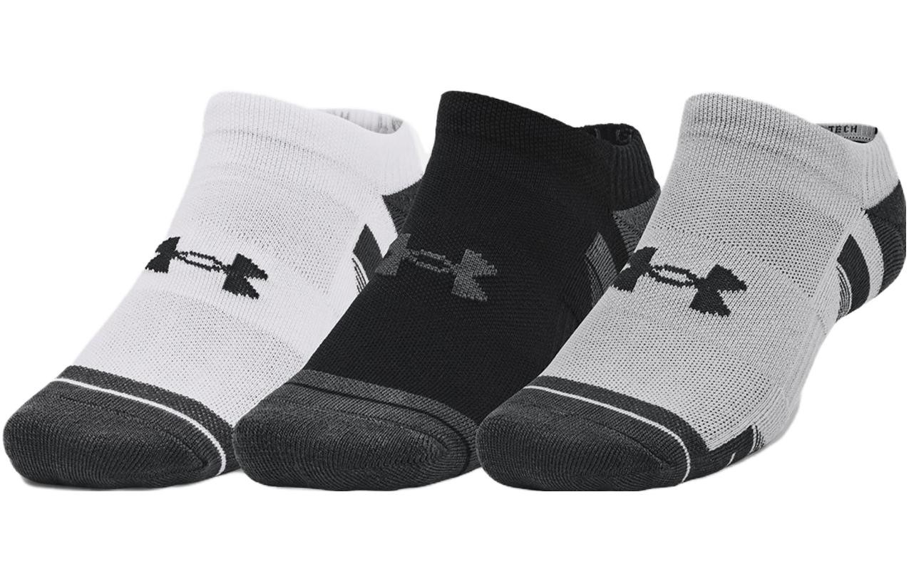 

Under Armour Носки TechPerformance Performance Tech No Show, унисекс, 3 пары, белые + черные + серые