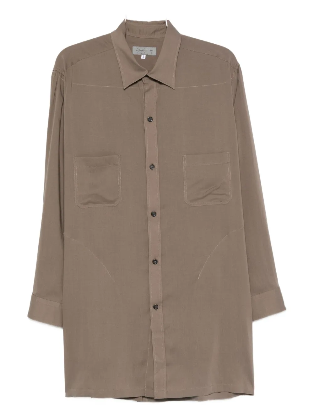 

Рубашка с длинным рукавом Yohji Yamamoto, коричневый