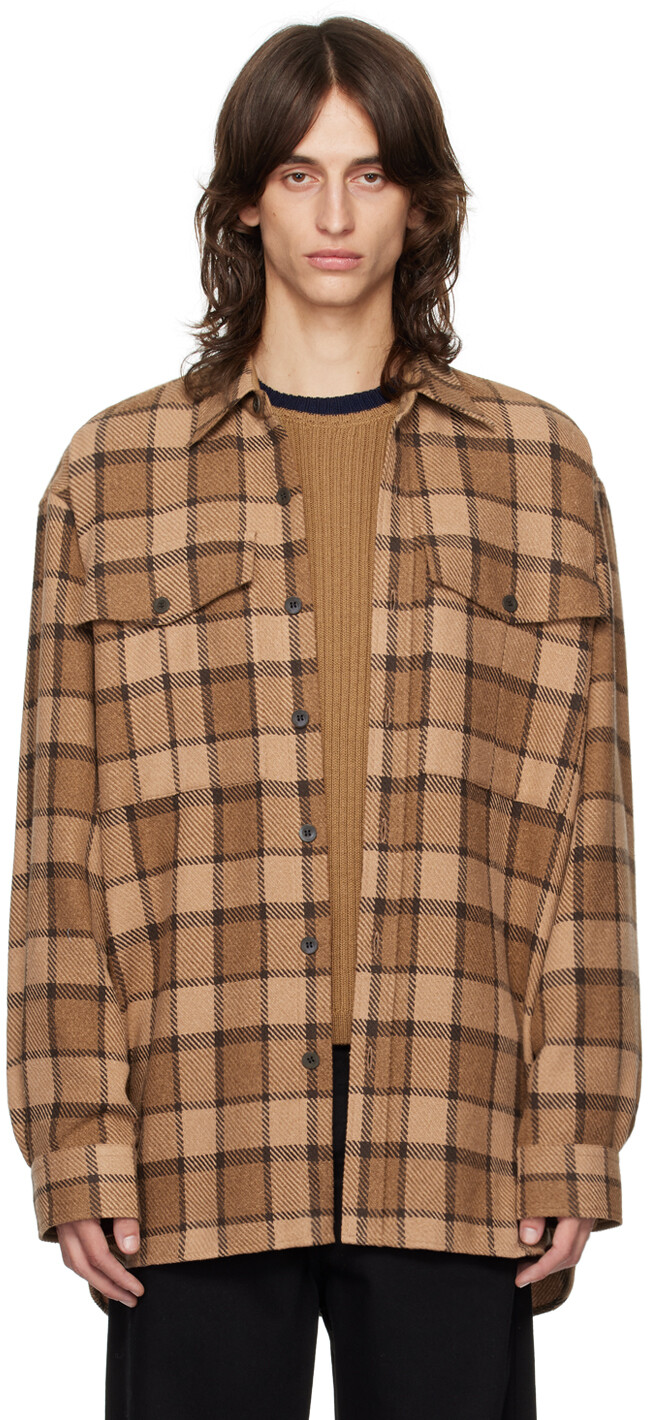 

Рубашка в клетку Dries Van Noten, коричневый