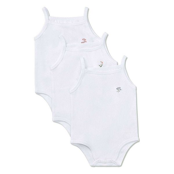 

3 пары боди для девочек с цветочной вышивкой Memoi