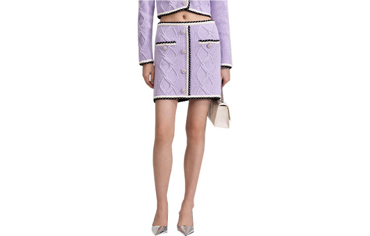 

Self-portrait Повседневная короткая юбка женская фиолетовая