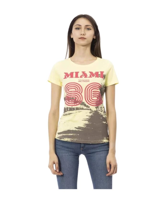 

Желтая футболка с принтом Trussardi, желтый