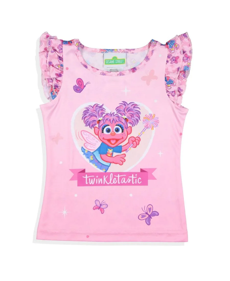 Sesame Street Детский пижамный комплект Abby Cadabby с рюшами, состоящий из двух частей, для девочек — фото 3