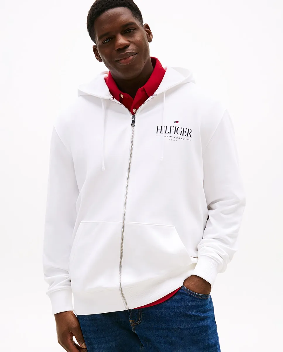 

Мужская толстовка с капюшоном и молнией, большие размеры Tommy Hilfiger, белый