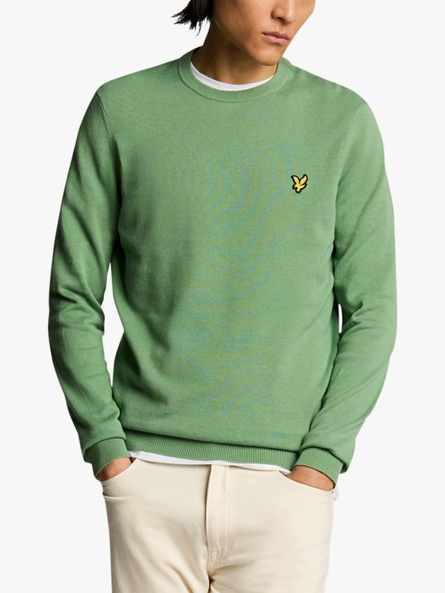 

Хлопковый джемпер с круглым вырезом Lyle & Scott, Smoke Green