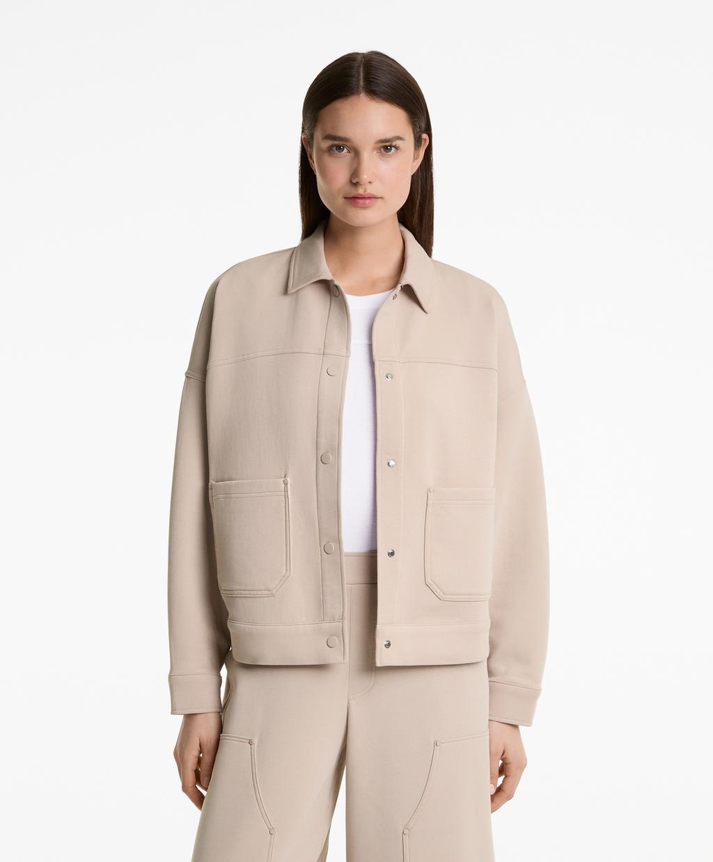 

Куртка на пуговицах из хлопчатобумажной смеси Oysho, цвет Pale Camel