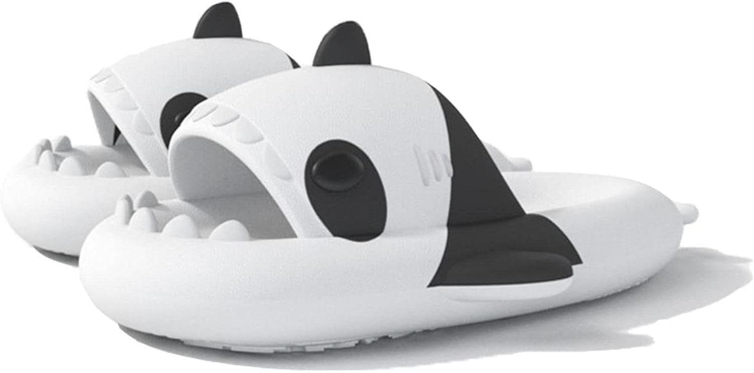 

Шлепанцы Zureto Unisex с изображением акулы, взрослые шлепанцы с акулой, шлепанцы Cloudy с акулой для мужчин и женщин, Panda Shark