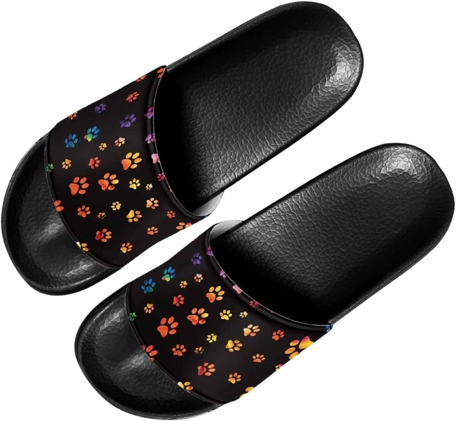 

Женские шлепанцы Forchrinse White Music Note Piano, легкие мужские шлепанцы для душа, пляжные плоские шлепанцы, Colorful Dog Paw Print