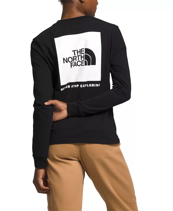

Женская футболка с длинным рукавом и логотипом Box Logo The North Face, черный