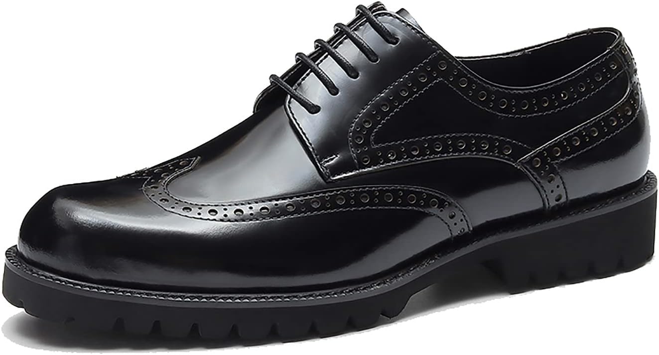 

Мужские оксфорды Santimon, повседневные туфли-броги, из натуральной кожи, дерби, модные формальные туфли для смокинга и ходьбы, черный