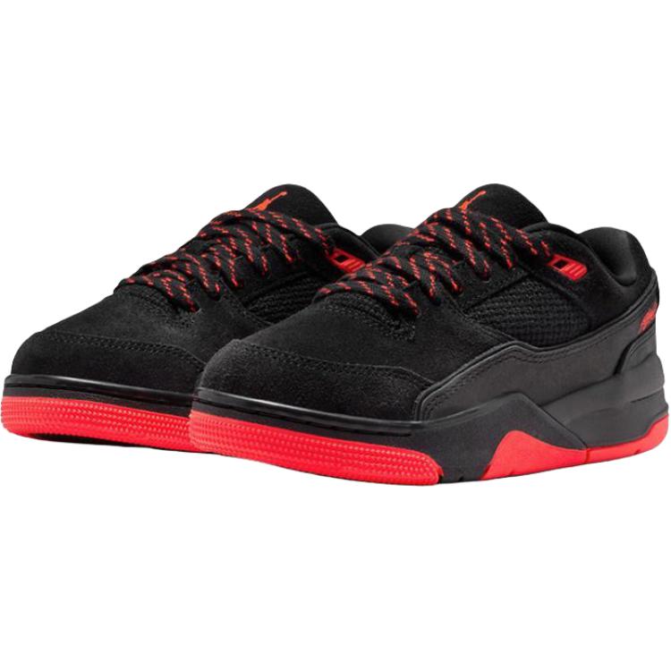 Jordan Детские баскетбольные кроссовки Flight Low top, черные с красными вставками, унисекс — фото 4