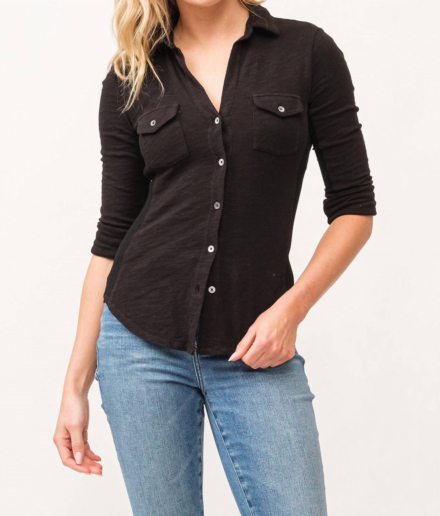 

Топ Fedora Button Down черного цвета DEAR JOHN DENIM