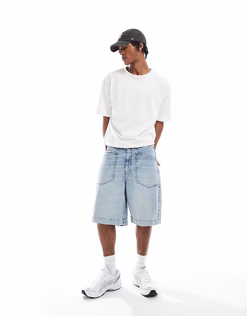 

Длинные джинсовые шорты ASOS DESIGN светло-голубого цвета