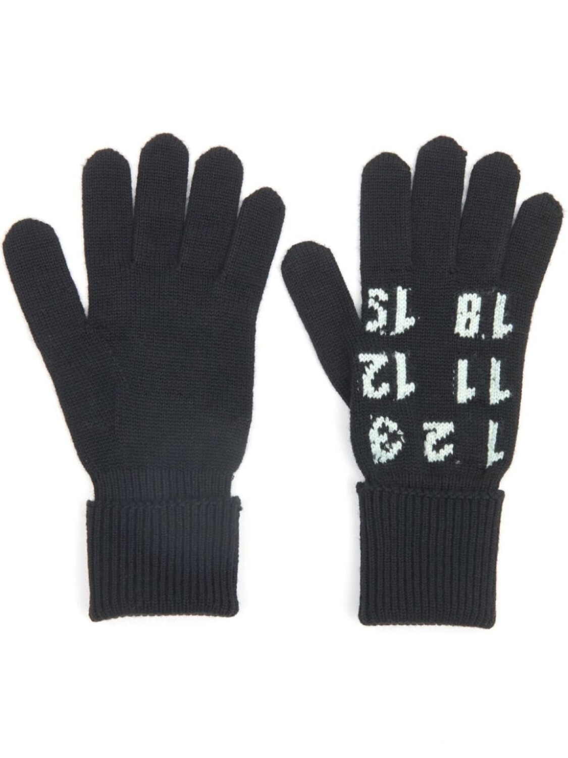 

MM6 Maison Margiela шерстяные перчатки Numeric, черный