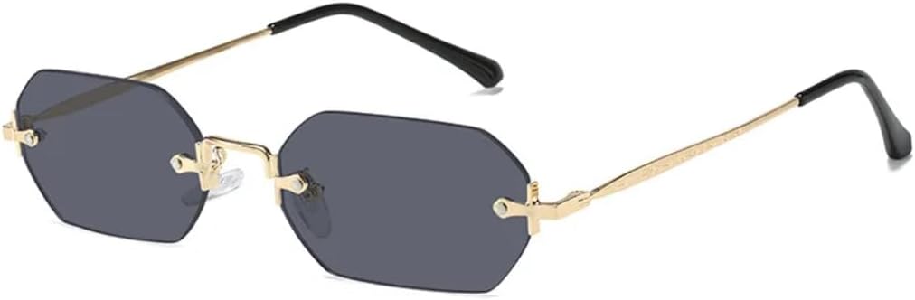 

Модные винтажные солнцезащитные очки без оправы для женщин и мужчин, роскошные дизайнерские популярные солнцезащитные очки в маленькой оправе для женщин SZVVBKK, Black