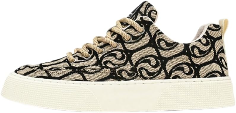 

Мужские низкие кеды из ткани- модные и комфортные, с толстой резиновой подошвой, оснащены шнуровкой с пряжкой, подходят для повседневной носки, походов и бега Hoalox, черный