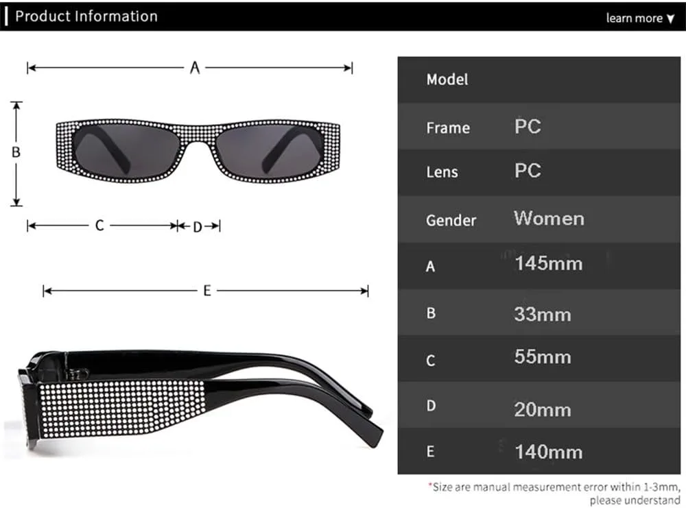 

Винтажные прямоугольные солнцезащитные очки со стразами для женщин, маленькая оправа, бриллиантовые солнцезащитные очки в стиле ретро, ​​узкие очки VFDHN, C7