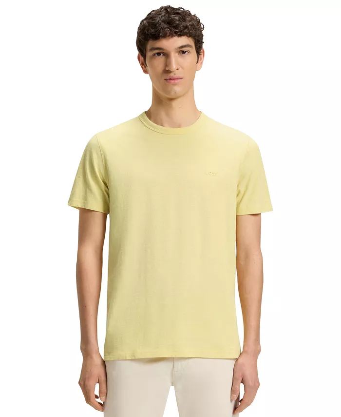 

Мужская футболка из хлопка Slub Regular-Fit Hugo Boss, желтый