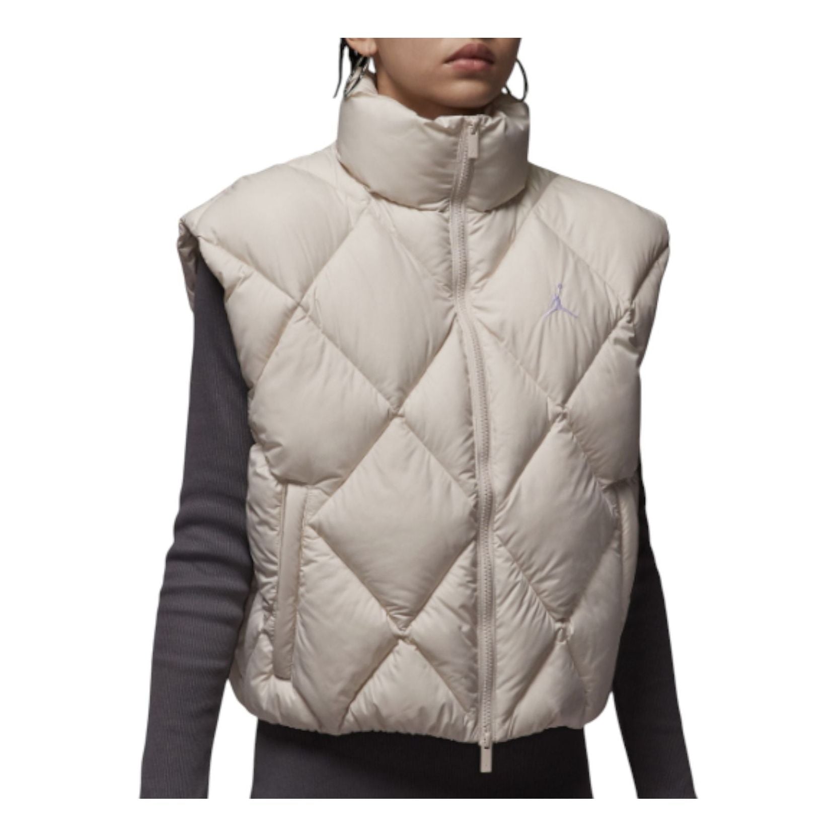 

Жилет (WMNS) Air Jordan Brooklyn Quilted Puffer Vest 'Light Orewood Brown'